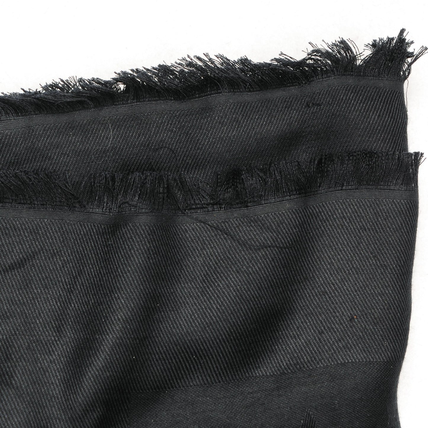 Silk Wool Monogram Shawl Black