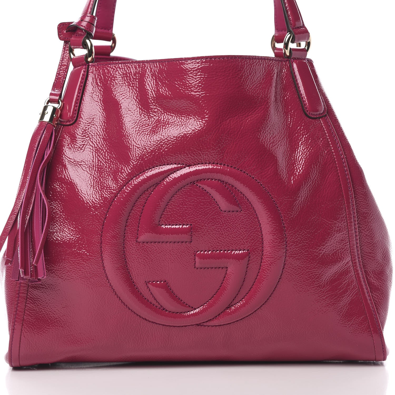 Gucci Vernice Naplack Medium Soho Shoulder Bag Bright Bouganville 8 of 10