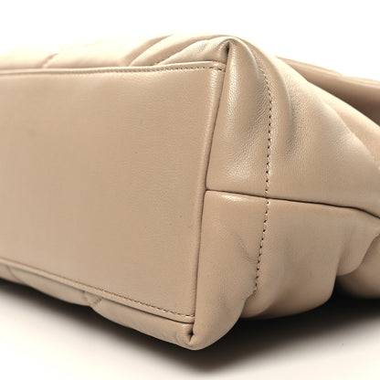 Saint Laurent Lambskin Quilted Small Loulou Puffer Monogram Chain Satchel Dark Beige 10 of 12