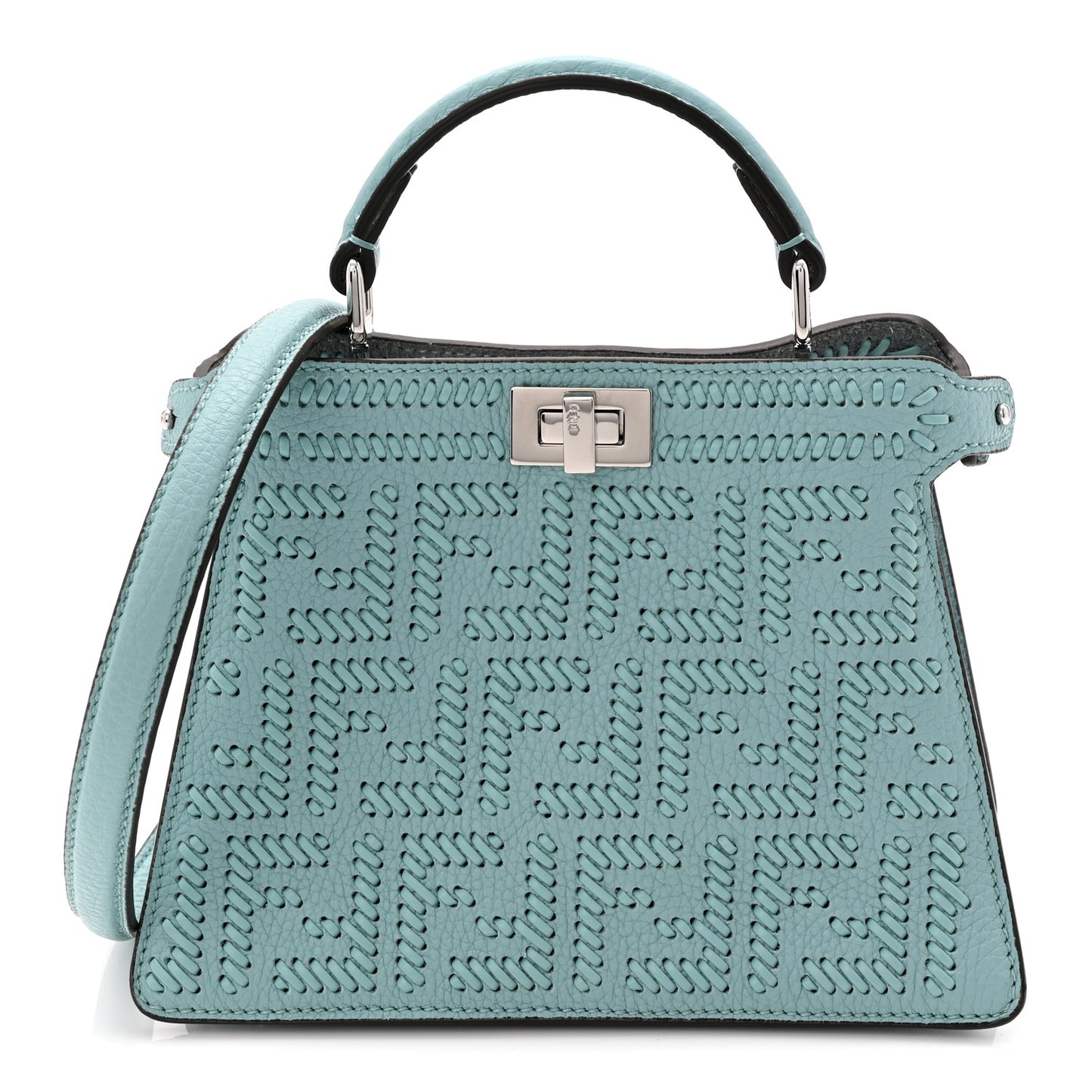 Cuoio Romano Nappa Intreccio FF Petite Peekaboo I SEE U Satchel Aquifer
