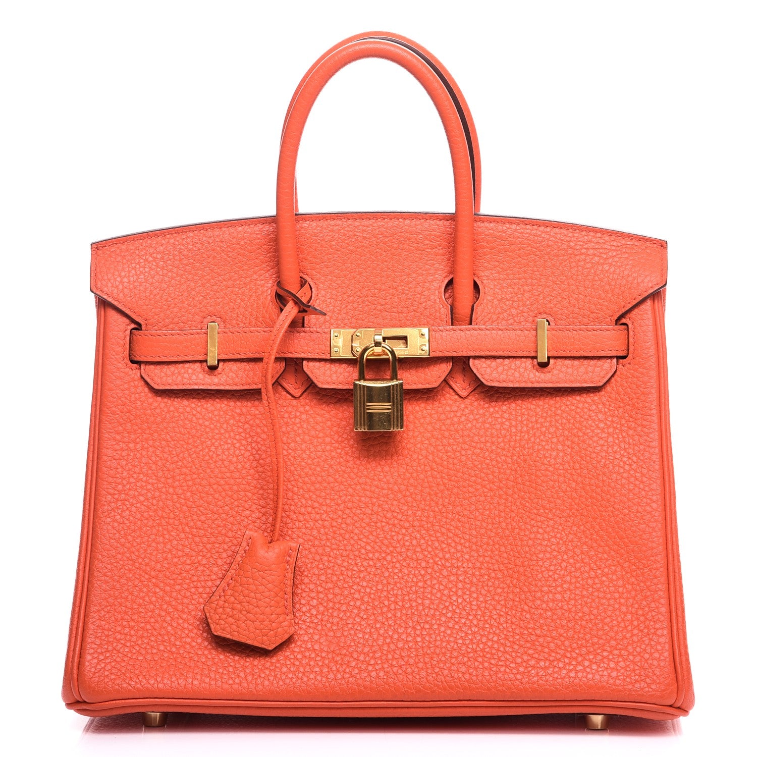Hermes Taurillon Clemence Birkin 25 Orange Poppy 1 of 25