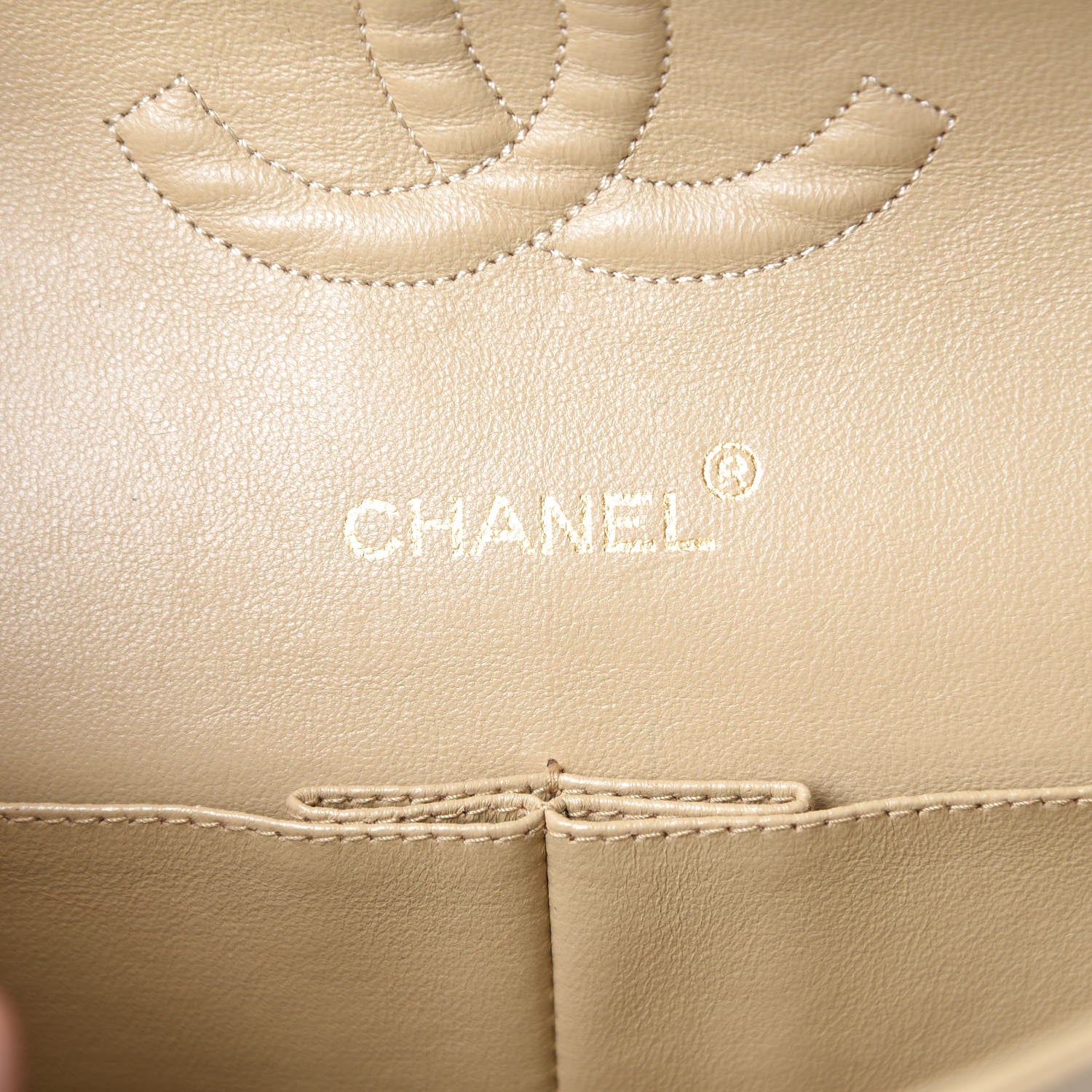 Chanel Lambskin Quilted Medium Double Flap Beige 6 of 10