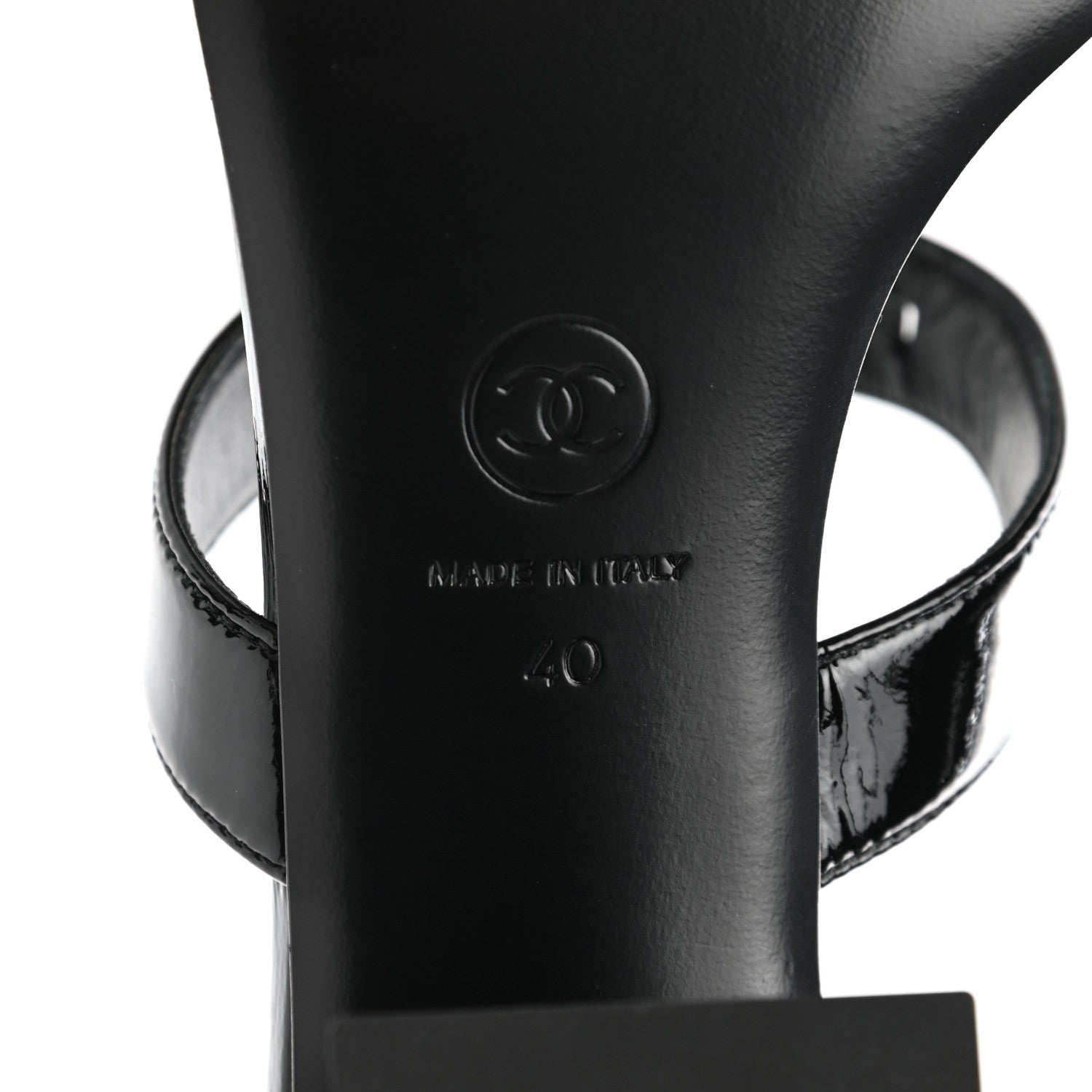Chanel Patent Goatskin Sandals 40 Black 6 of 9