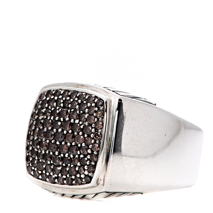 David Yurman Sterling Silver Cognac Diamond Signet Ring 63 10.25 3 of 7
