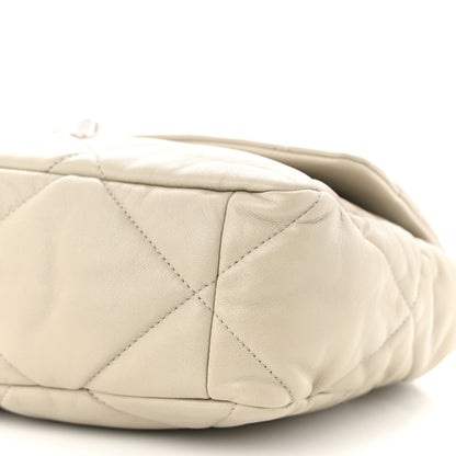 Chanel Lambskin Quilted Large Chanel 19 Flap Light Grey 10 of 12