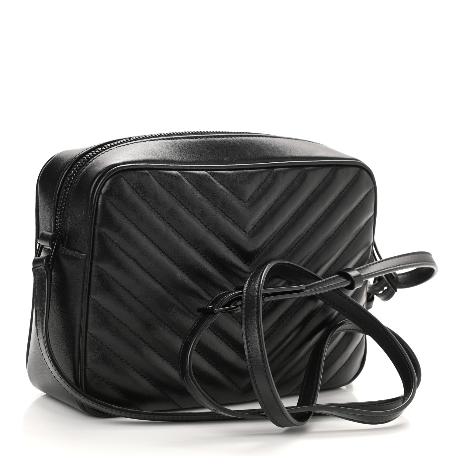 Saint Laurent Calfskin Matelasse Monogram Lou Camera Bag Black 3 of 9