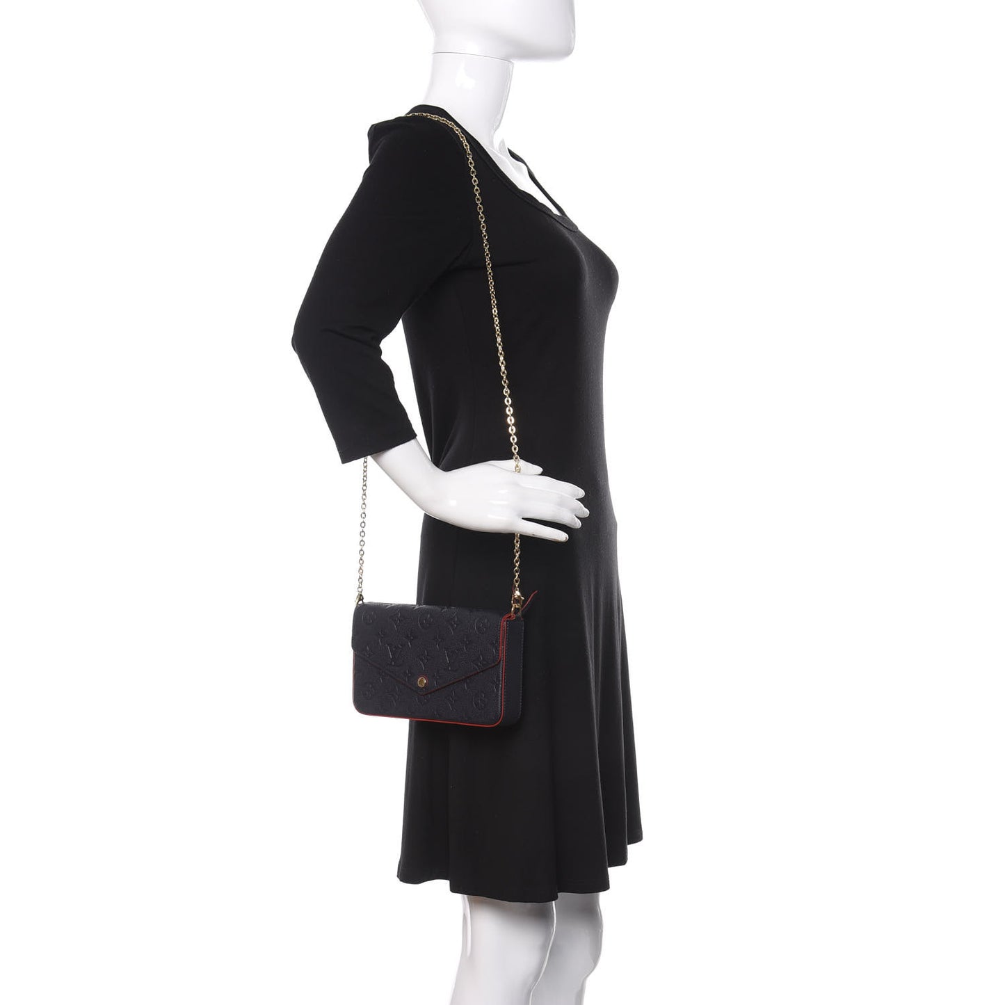 Empreinte Pochette Felicie Chain Wallet Marine Rouge
