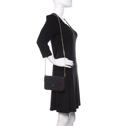 Louis Vuitton Empreinte Pochette Felicie Chain Wallet Marine Rouge 2 of 10