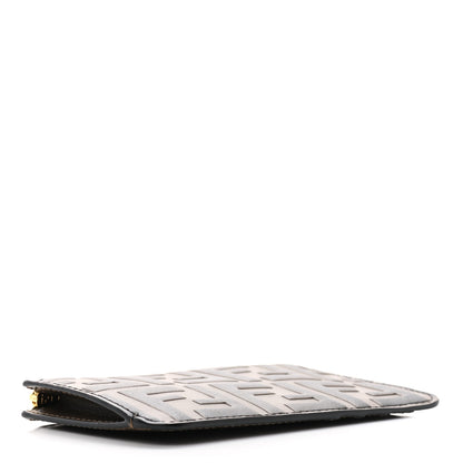 Fendi Vitello Soft F is Fendi Bi-Color FF 1974 Embossed Key Case Pouch Maya Black 3 of 6