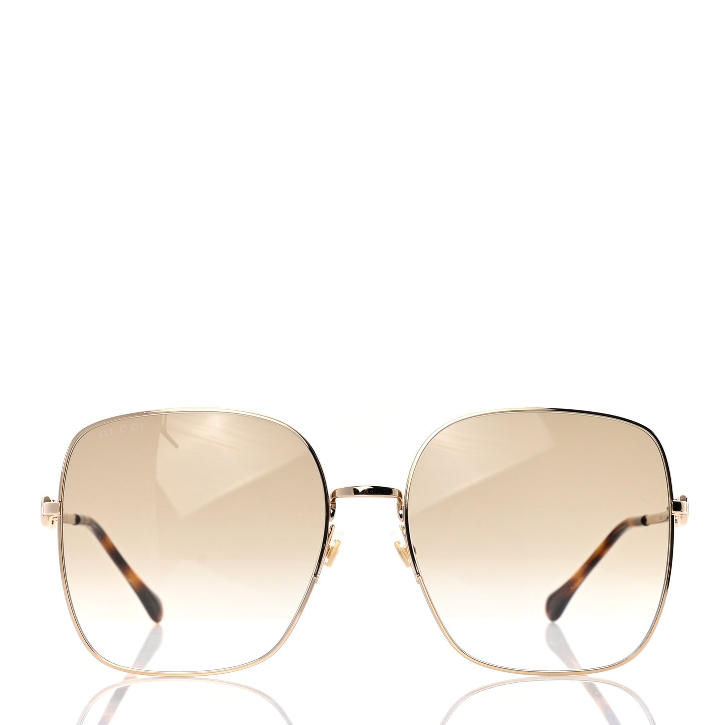 Metal Horsebit Square Sunglasses GG0879S Gold