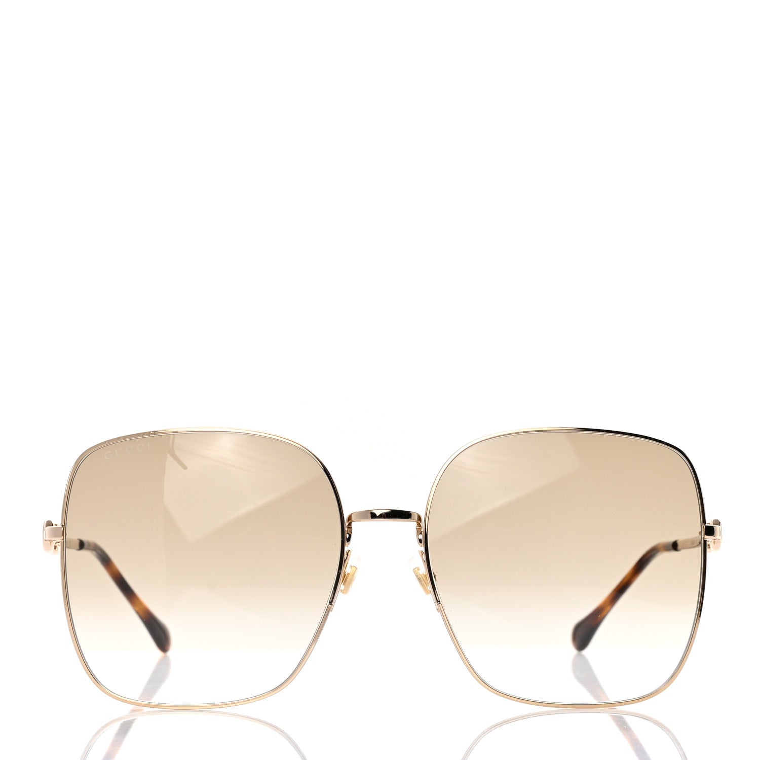 Gucci Metal Horsebit Square Sunglasses GG0879S Gold 2 of 8