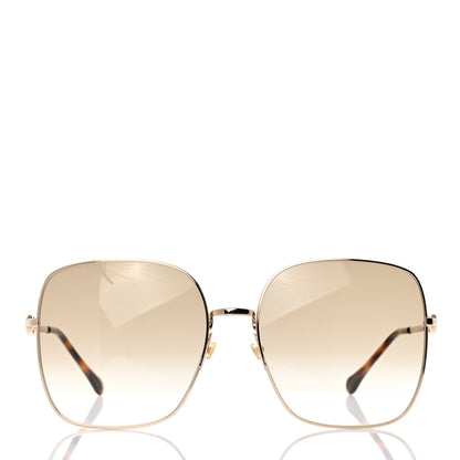 Gucci Metal Horsebit Square Sunglasses GG0879S Gold 2 of 8