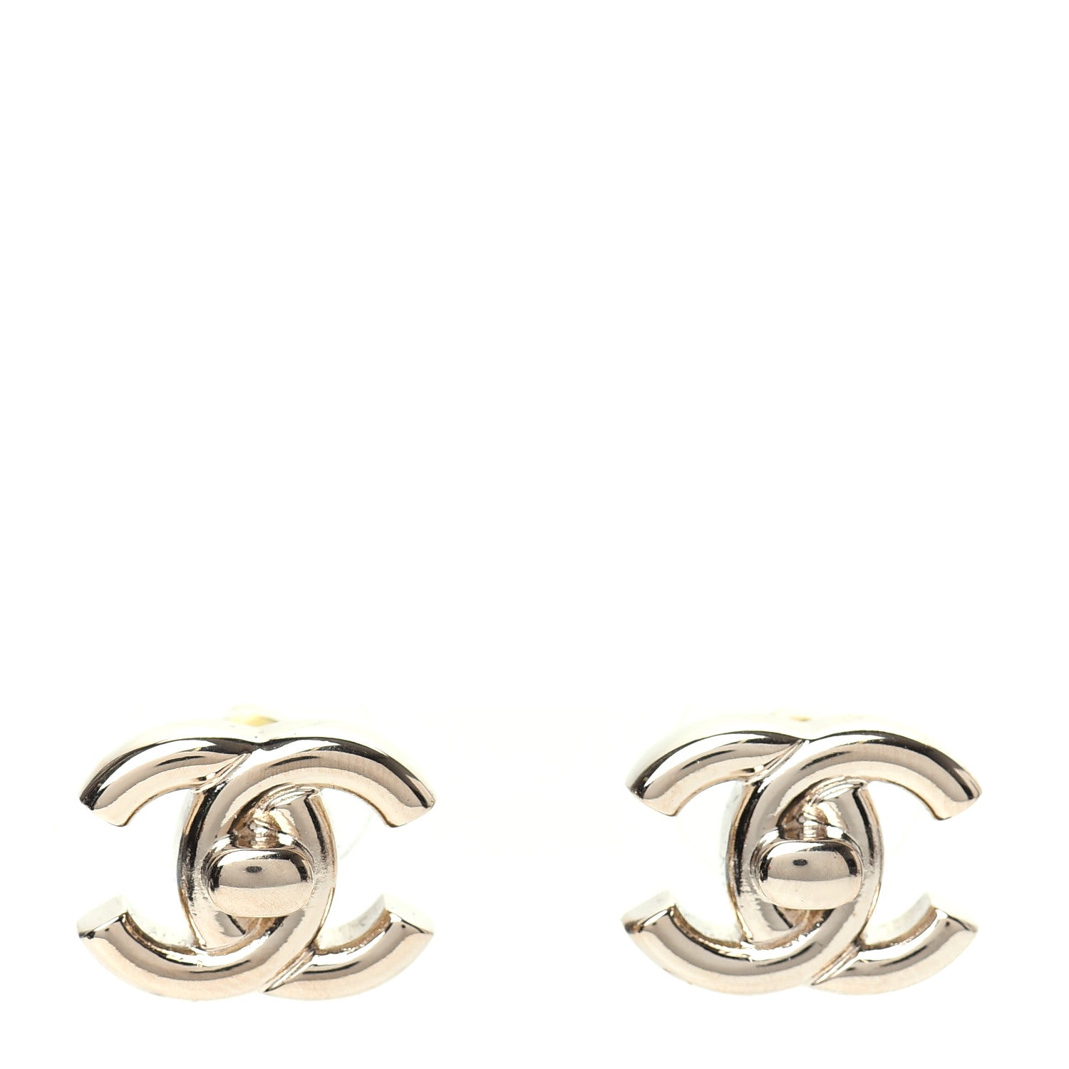 Chanel Metal CC Turnlock Earrings Gold 1 of 5