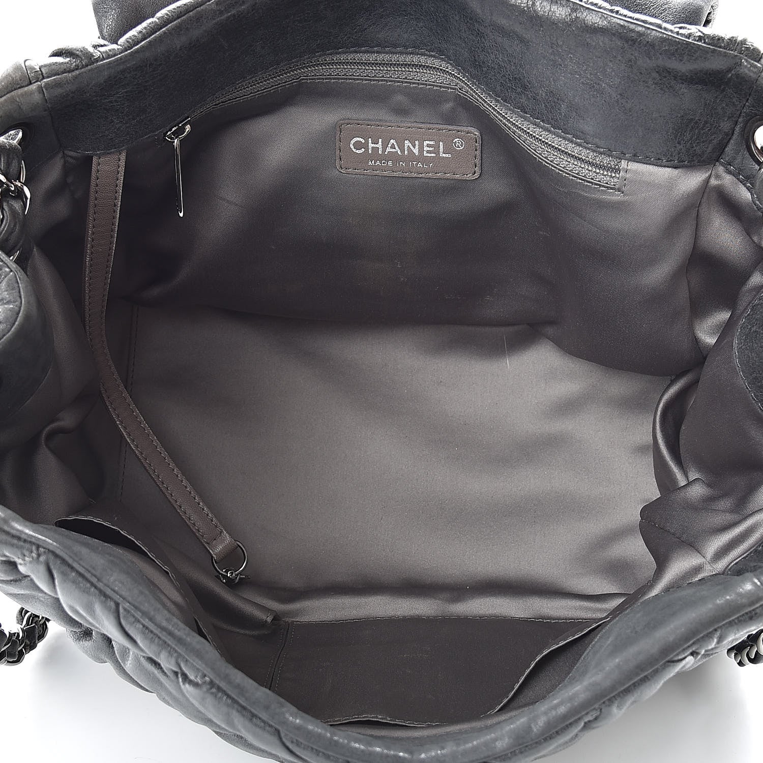 Chanel Calfskin Bubble Quilt Accordion Flap Grey 5 of 13