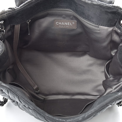 Chanel Calfskin Bubble Quilt Accordion Flap Grey 5 of 13