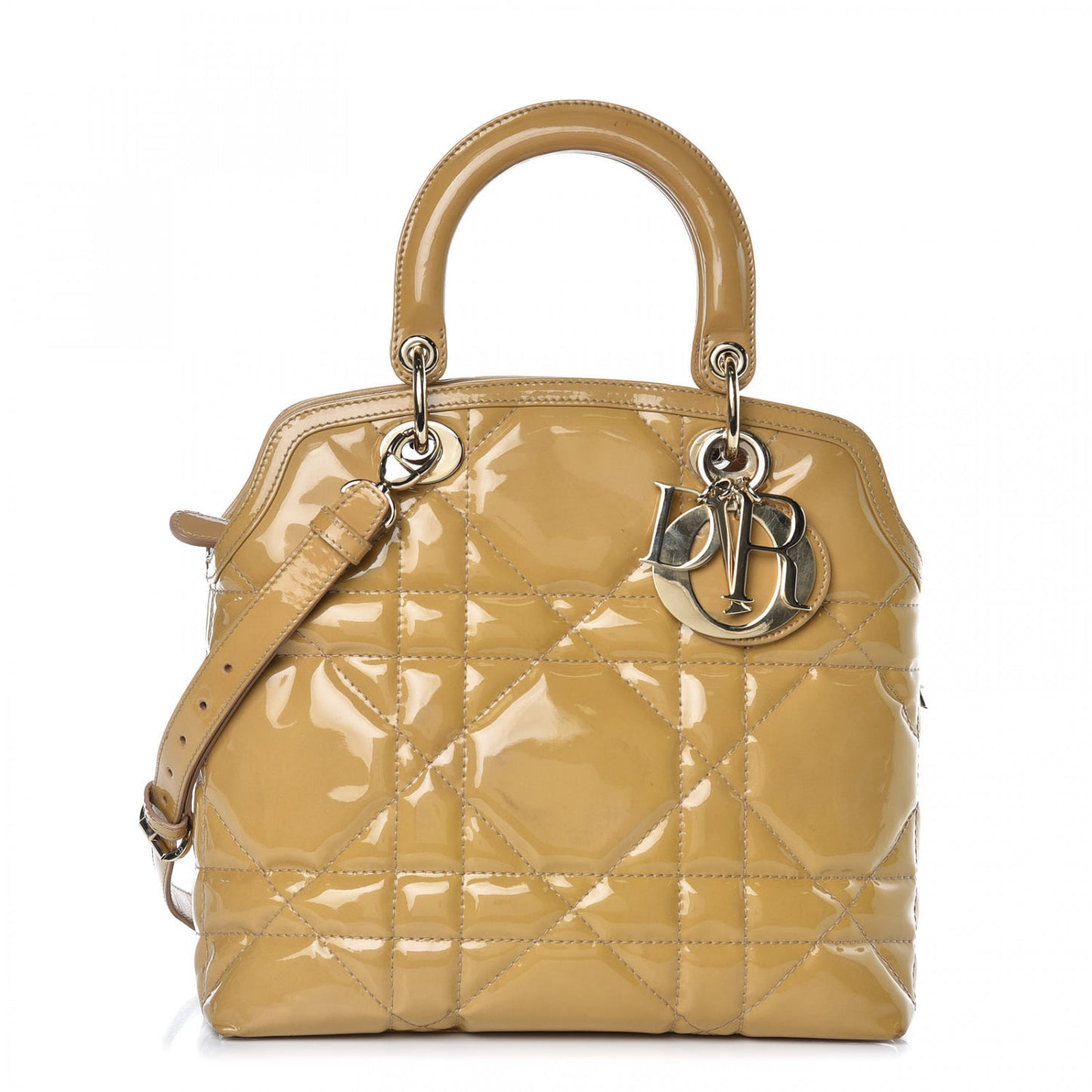 Patent Cannage Granville Small Tote Dark Beige