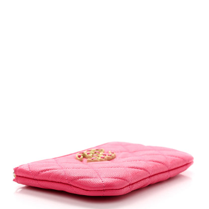 Chanel Caviar Quilted Small Chanel 19 Mini Pouch Dark Pink 4 of 8