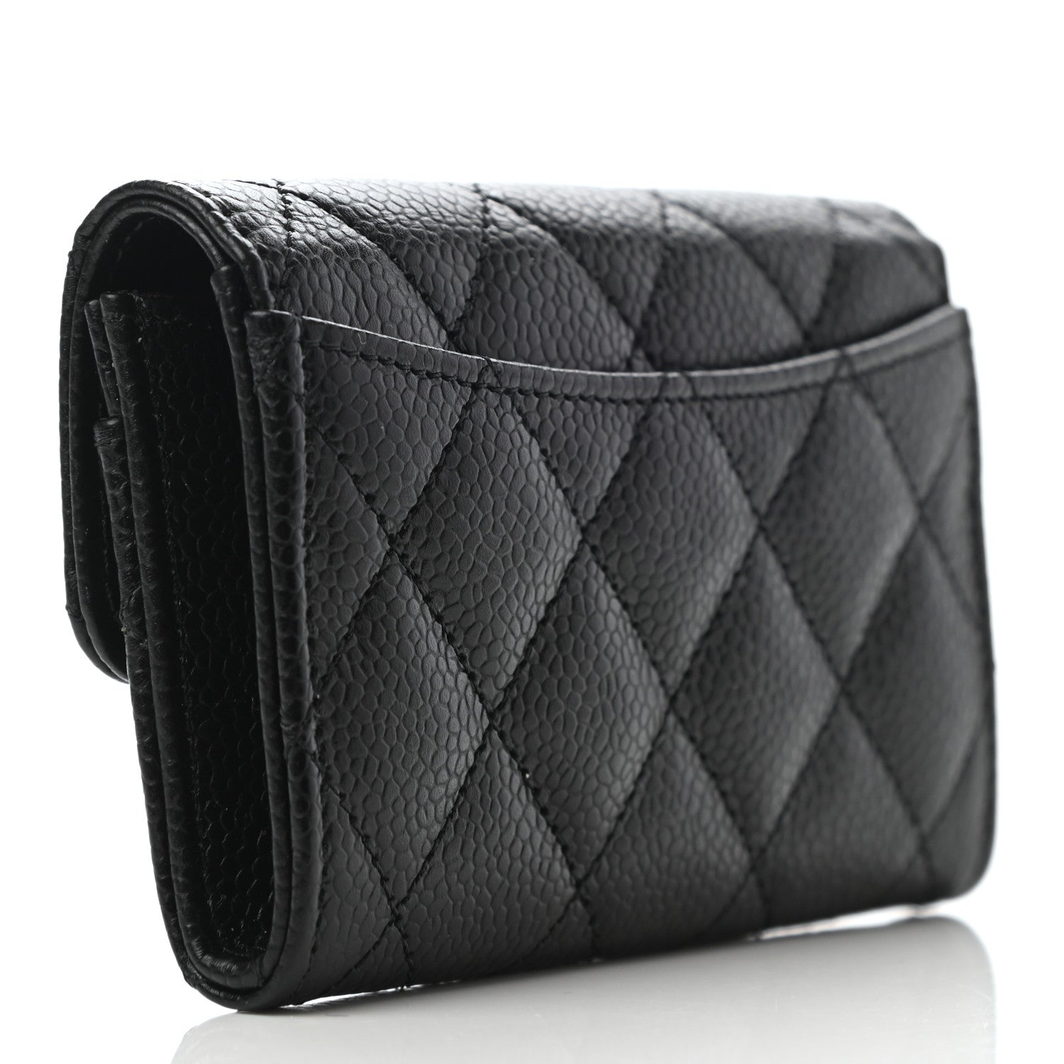 Chanel Caviar Quilted Flap Card Holder Wallet Black 3 of 8