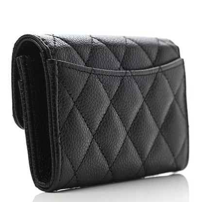 Chanel Caviar Quilted Flap Card Holder Wallet Black 3 of 8