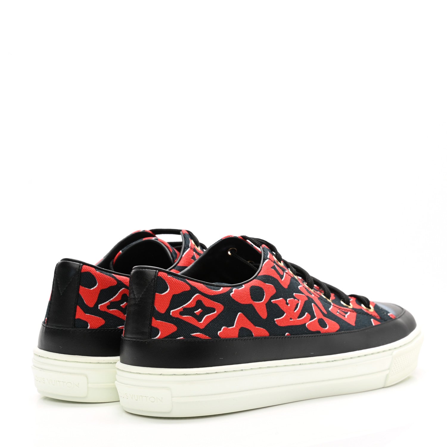 Louis Vuitton X UF Calfskin Tufted Monogram Stellar Sneakers 39.5 Black Red 4 of 11