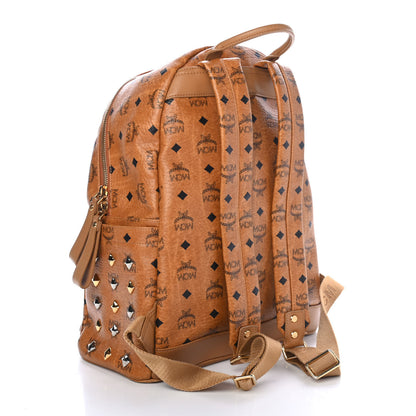 MCM Visetos Studded Medium Stark Backpack Cognac 2 of 4