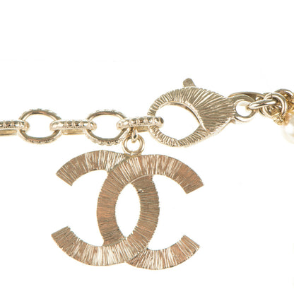 Chanel Pearl CC Multi Strand Long Necklace Light Gold 5 of 6