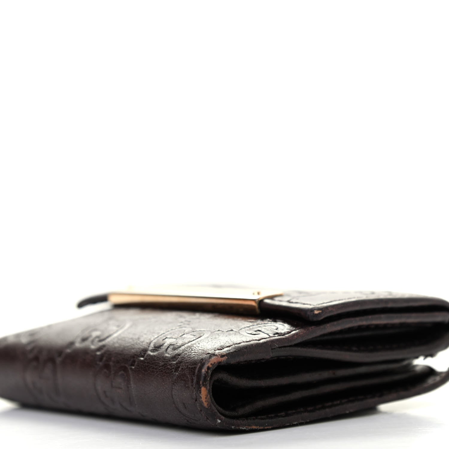 Gucci Guccissima Metal Bar French Flap Wallet Dark Chocolate 6 of 18