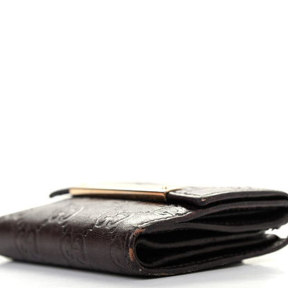 Gucci Guccissima Metal Bar French Flap Wallet Dark Chocolate 6 of 18