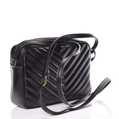 Saint Laurent Calfskin Matelasse Monogram Lou Camera Bag Black 3 of 12