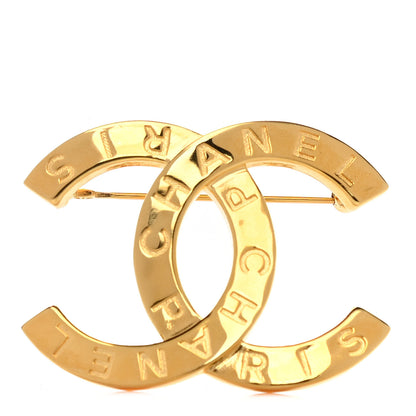 Chanel Metal Paris Button CC Large Brooch Gold 1 of 5