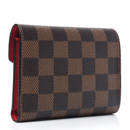 Louis Vuitton Damier Ebene Victorine Wallet Red 2 of 12