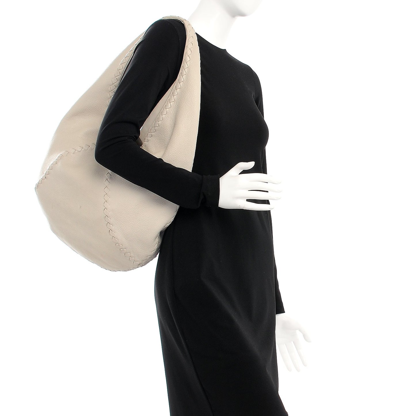 Cervo Deerskin Large Hobo Bianco White