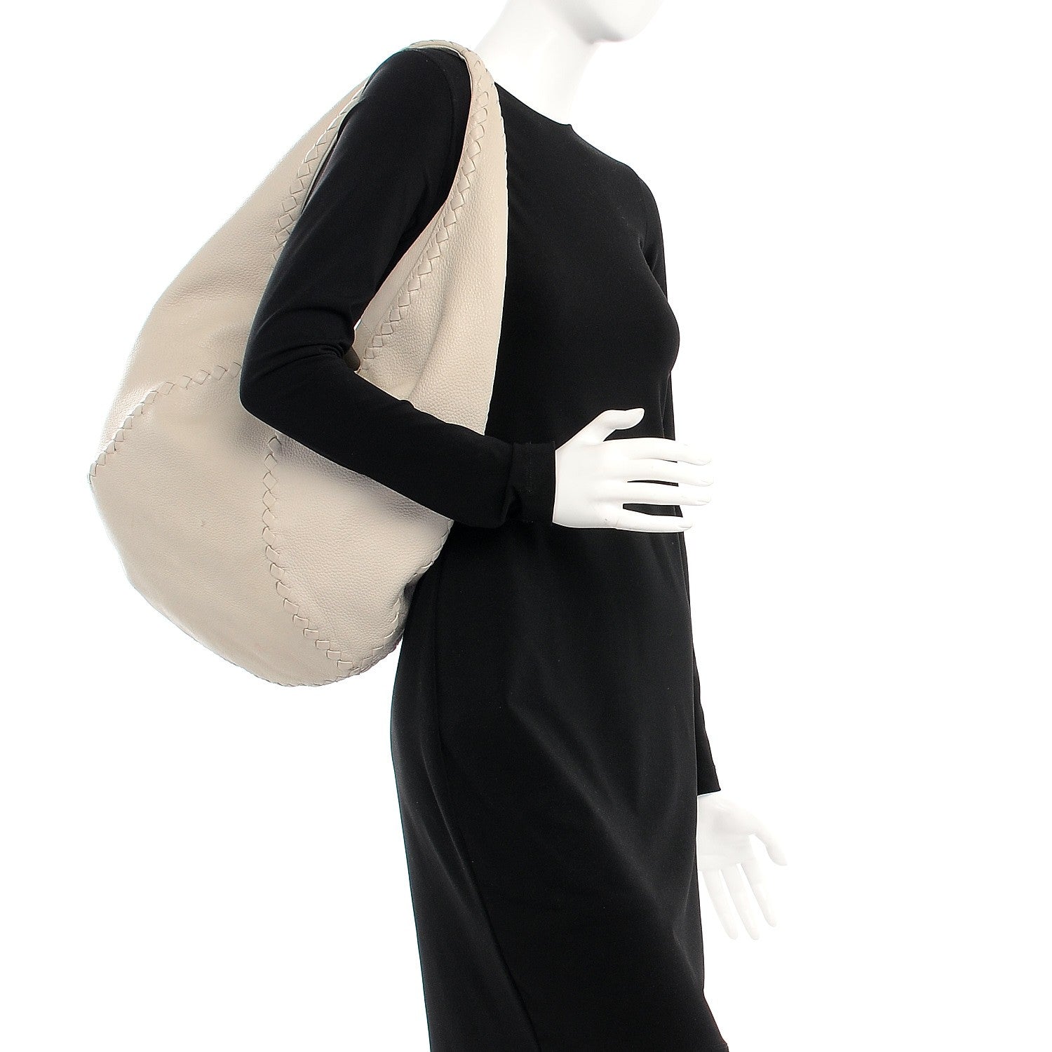 Bottega Veneta Cervo Deerskin Large Hobo Bianco White 2 of 17