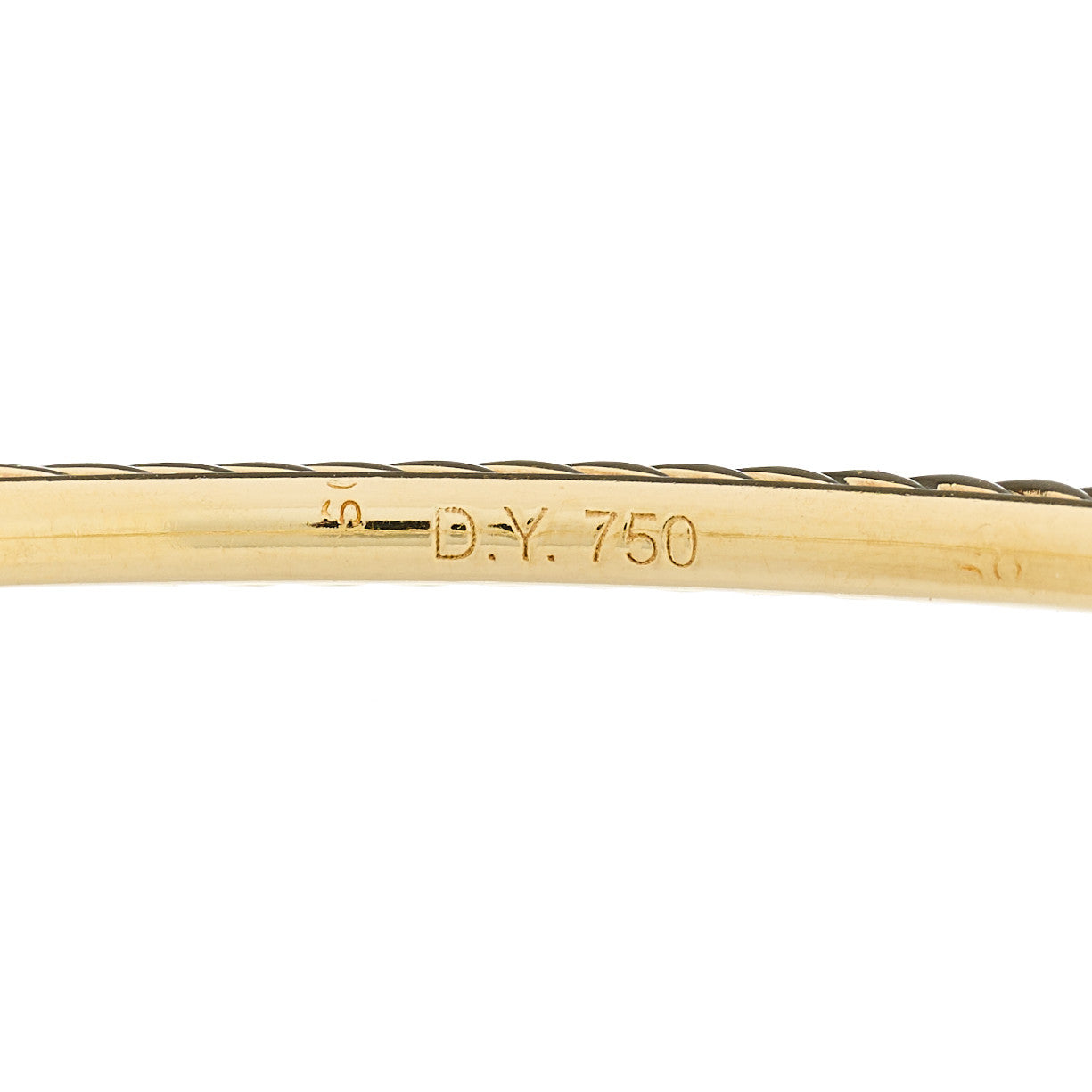 David Yurman 18K Yellow Gold Citrine Cable Classics Bangle Bracelet 4 of 4