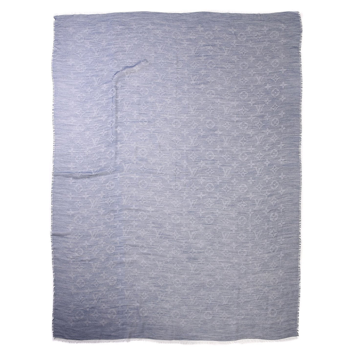 Wool Cotton Silk Daily Monogram Stole Denim