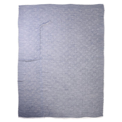 Louis Vuitton Wool Cotton Silk Daily Monogram Stole Denim 1 of 5