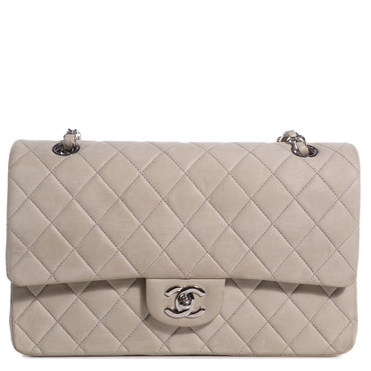 Chanel Lambskin Quilted Medium Double Flap Light Grey 1 of 8