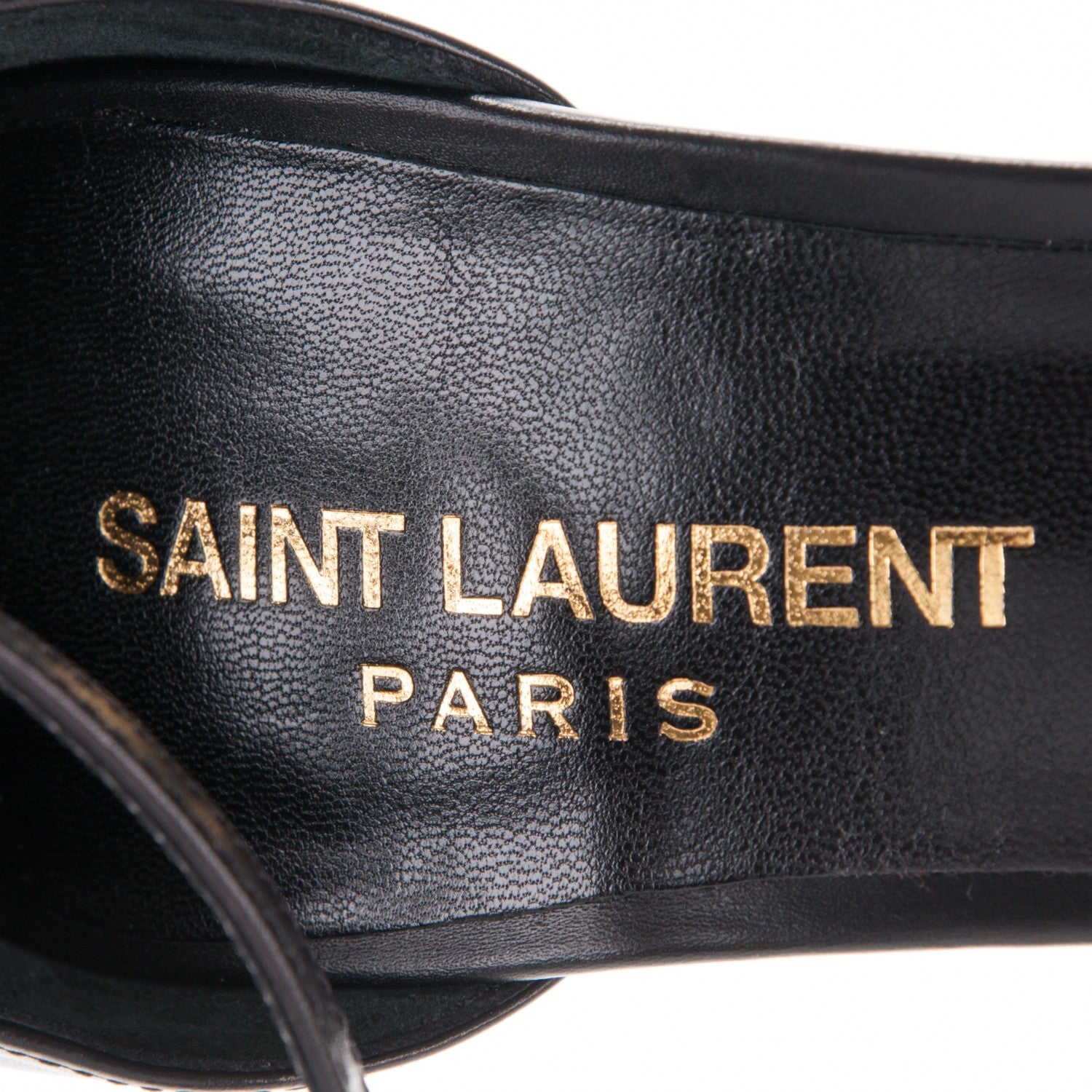 Saint Laurent Calfskin Chain Jane 110 Ankle Strap Sandals 36.5 Black 7 of 7