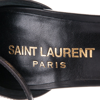 Saint Laurent Calfskin Chain Jane 110 Ankle Strap Sandals 36.5 Black 7 of 7