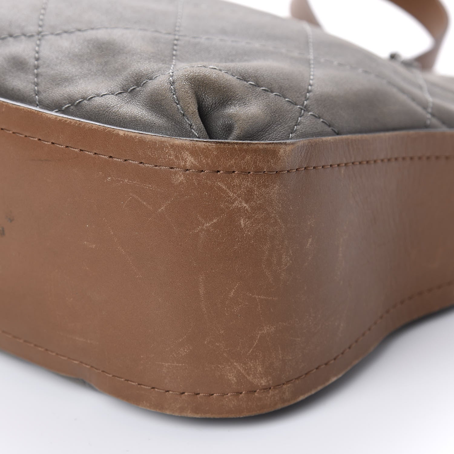 Chanel Calfskin Country Chic Stitched Hobo Grey 7 of 11