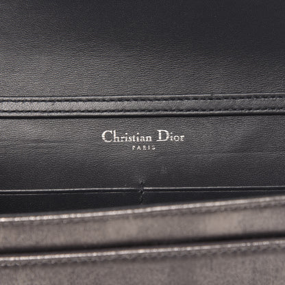 Christian Dior Metallic Brushed Calfskin Diorama Wallet on Chain Pouch Gunmetal 6 of 12