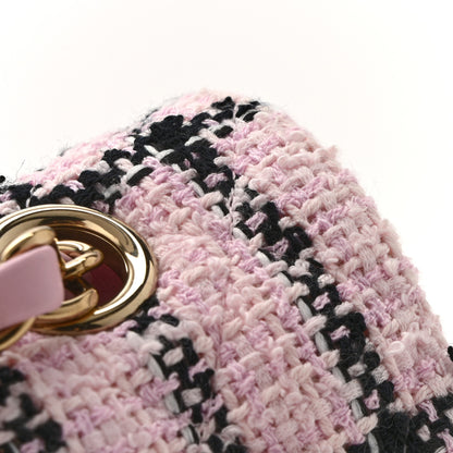 Chanel Tweed Quilted Small Double Flap Pink Black 12 of 12
