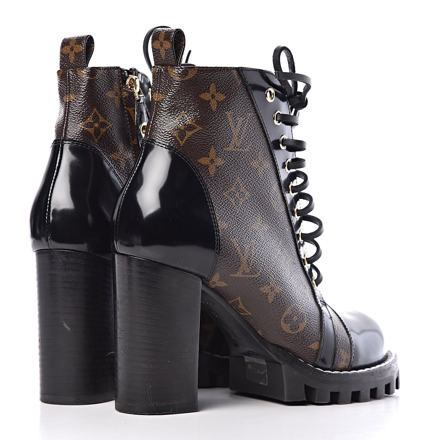Louis Vuitton Patent Calfskin Monogram Star Trail Ankle Boots 39 Black 4 of 12