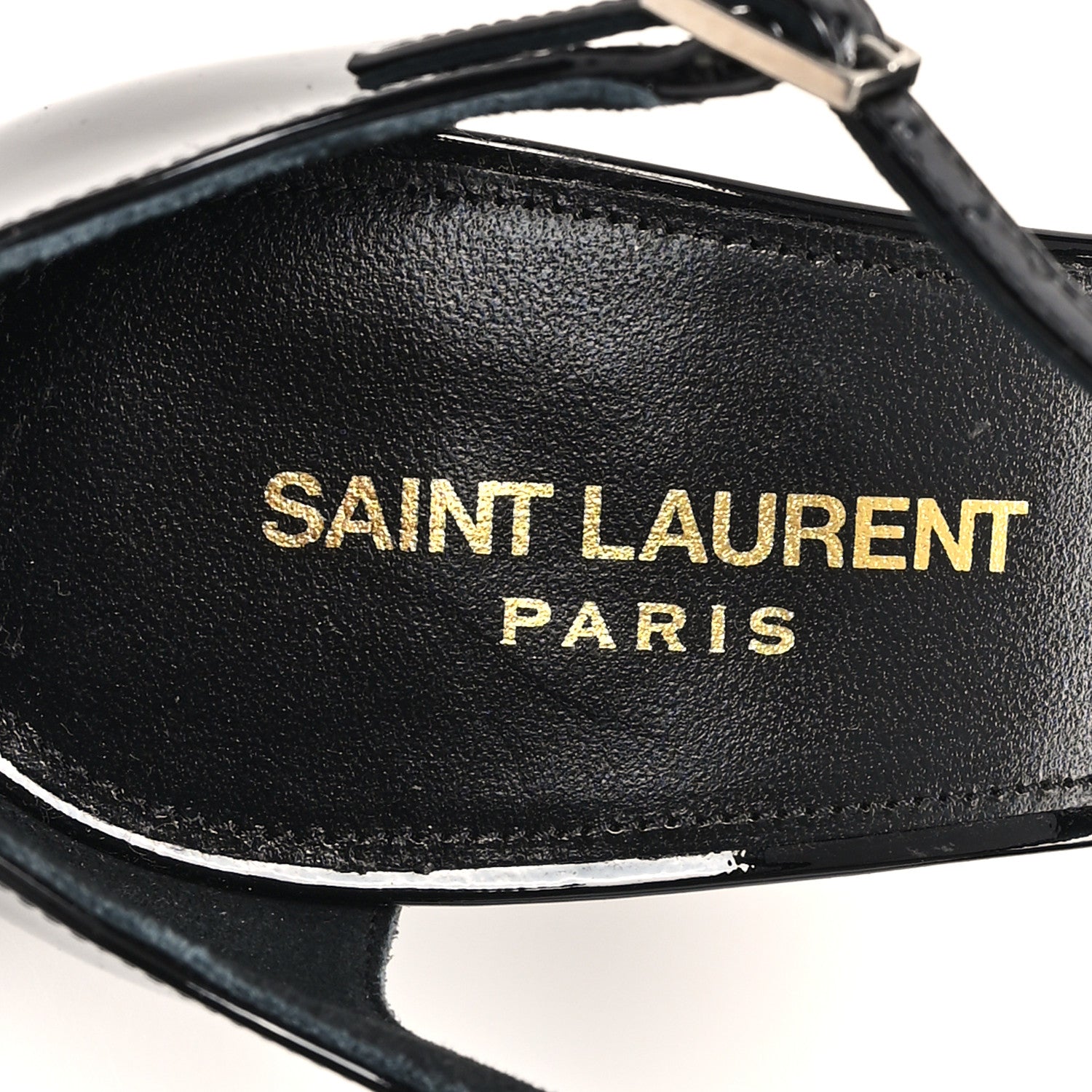 Saint Laurent Patent Avenue 110 Ankle Strap Pointed Pumps 41 Black 8 of 10