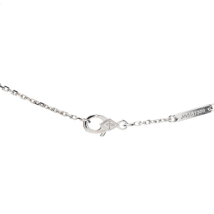 Van Cleef & Arpels 18K White Gold Diamond Mini Lotus Pendant Necklace 6 of 8