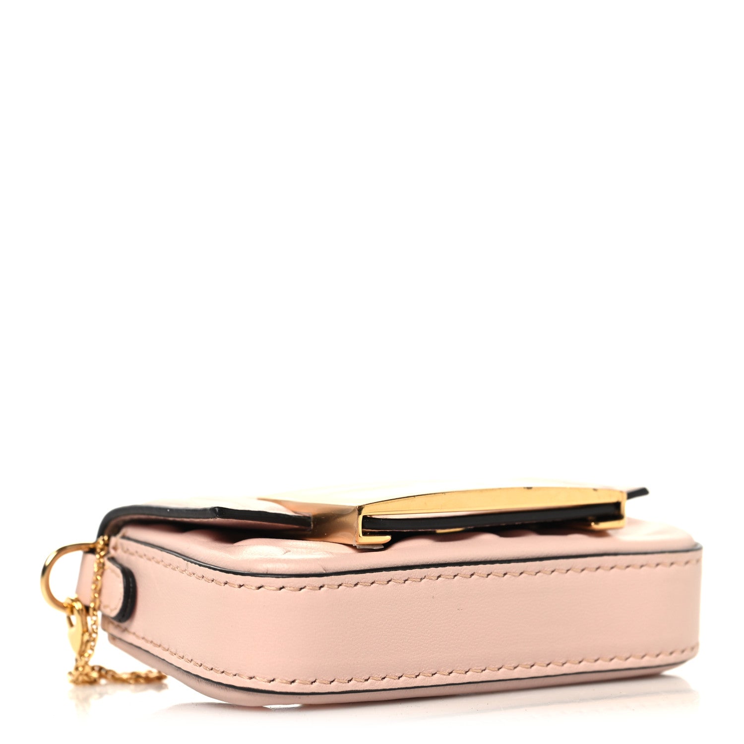 Fendi Nappa Matisse FF Embossed Nano Maxi Buckle Baguette Charm Rosa Quarzo 4 of 9