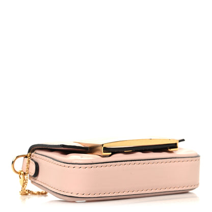 Fendi Nappa Matisse FF Embossed Nano Maxi Buckle Baguette Charm Rosa Quarzo 4 of 9