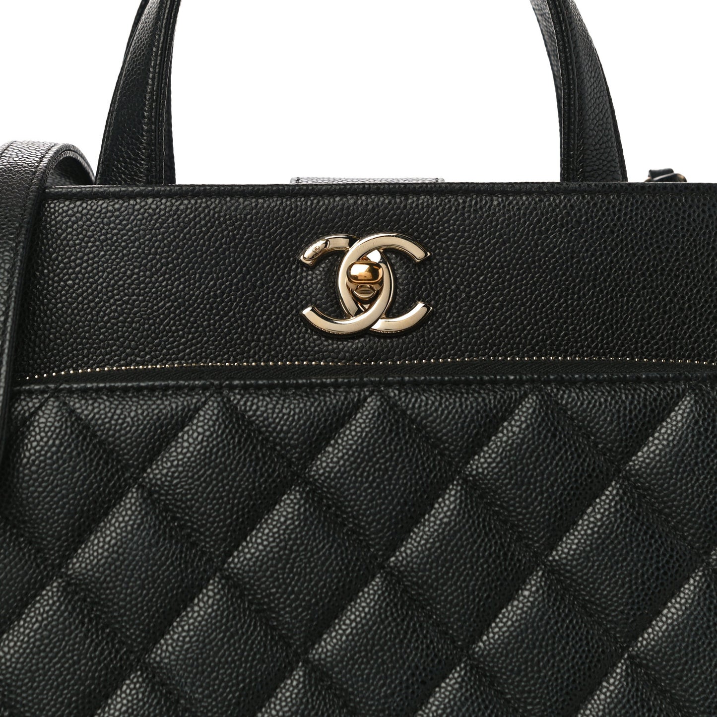 Caviar Quilted Small Business Affinity Shopping Bag Black