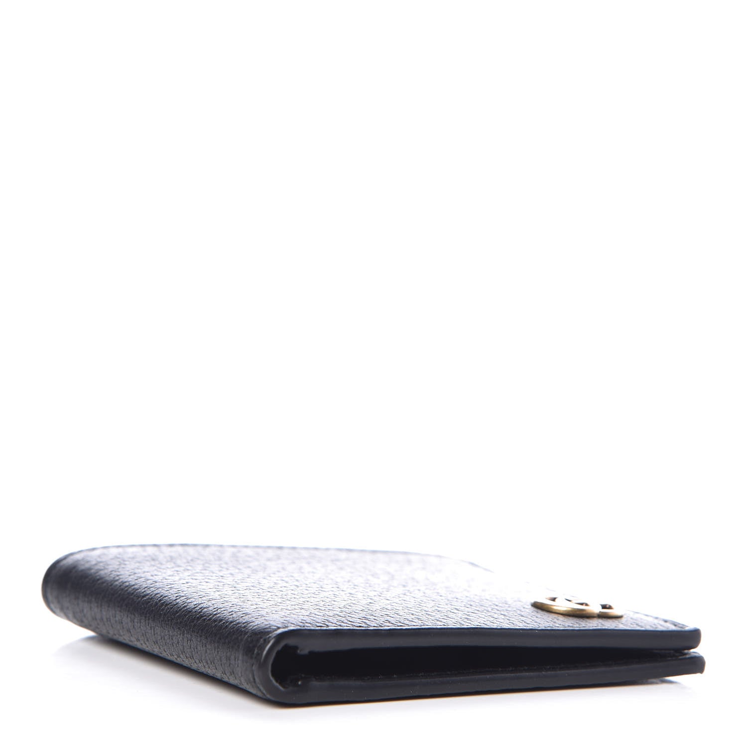 Gucci Calfskin Boar Effect GG Marmont Bi-Fold Wallet Black 4 of 8