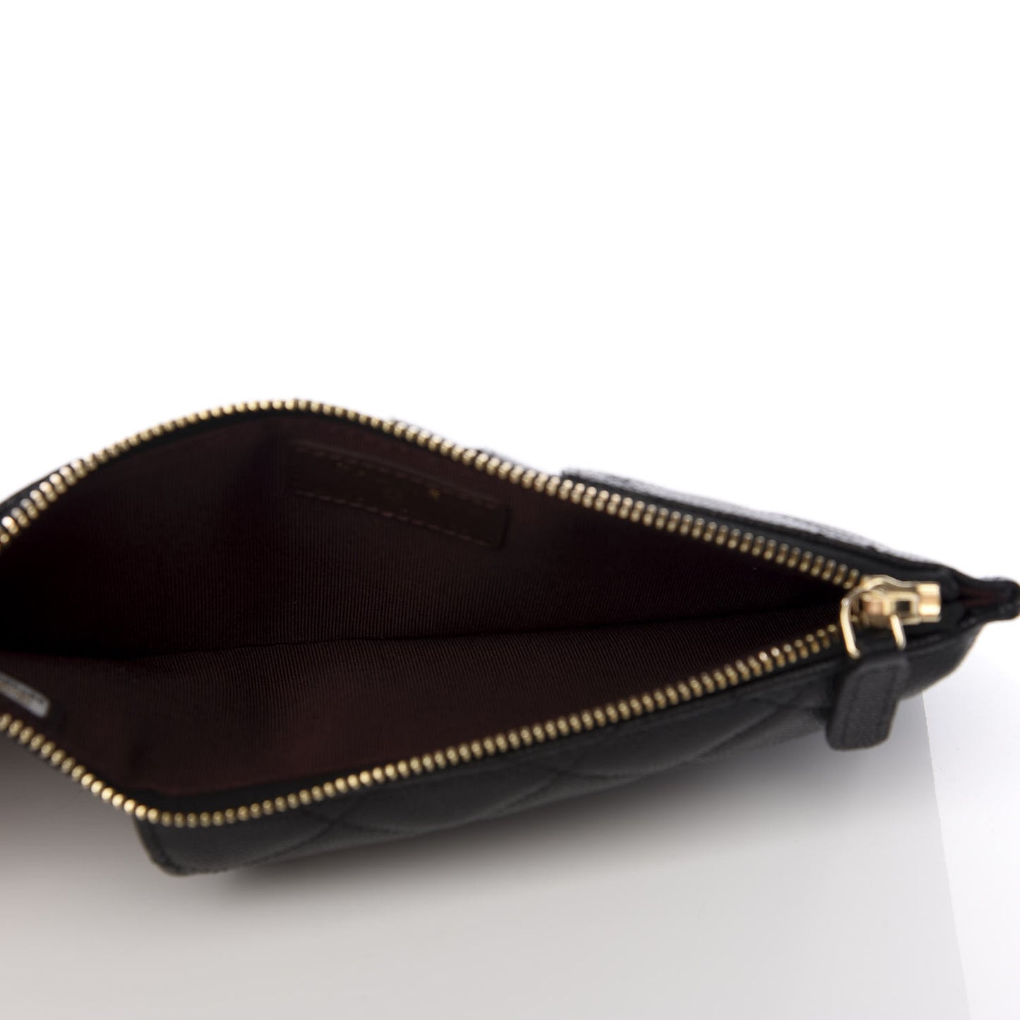 Caviar Quilted Classic Flat Wallet Pouch Black
